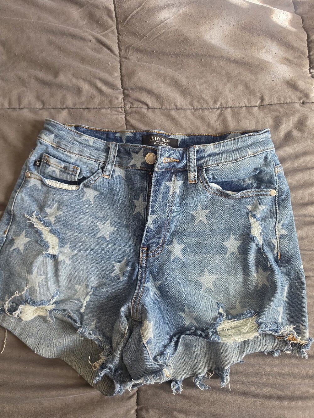 Judy Blue Light Blue Star-Print Denim Overalls